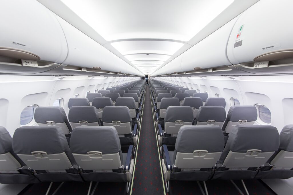 Typical,Interior,Of,Commercial,Passenger,Airplane,Airbus,A320